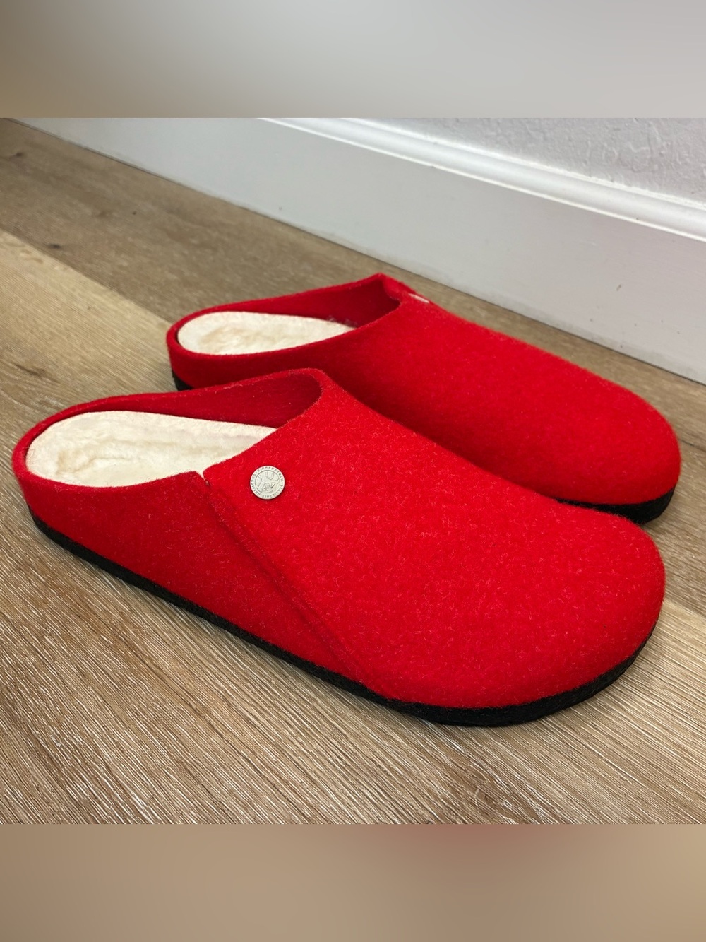 Birkenstock Zermatt Slippers Wool in The Vibrant Active Red Shoes US 12 EU 45